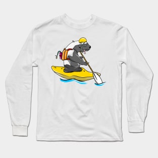 Honey badger in a kayak Long Sleeve T-Shirt